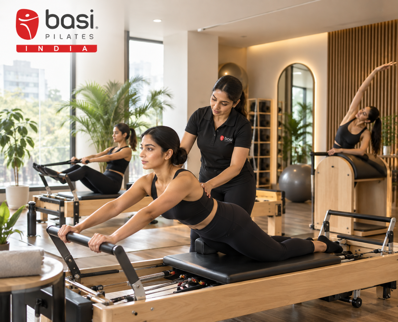 BASI Pilates India studio setup with reformers and equipment